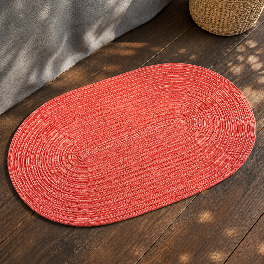 Hudson Textured Placemat - Coral Red