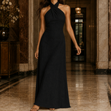 Apolline Halter Maxi Dress - Black