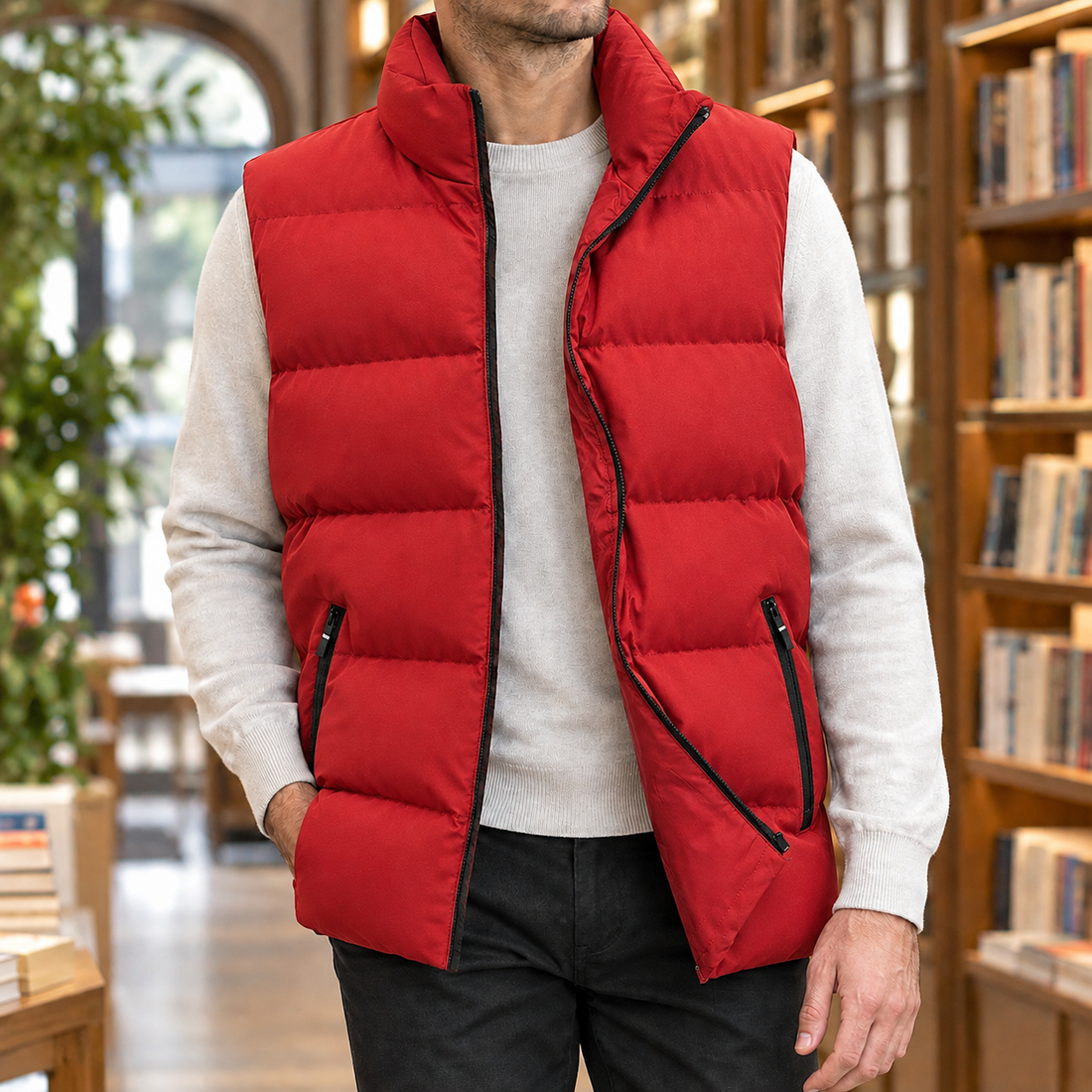 Herbert Puffer Vest - Red