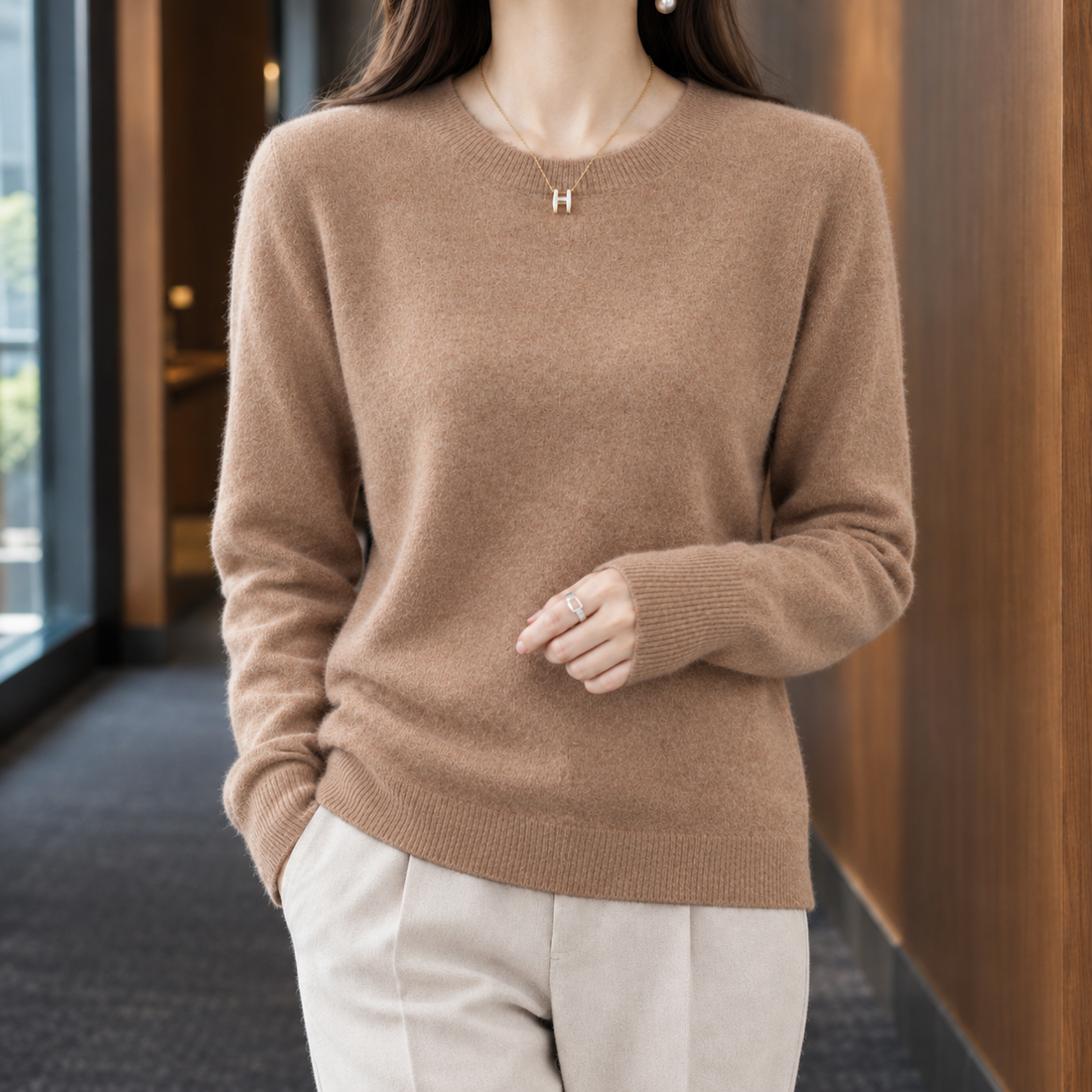 Astrid-Faye Wool Sweater - Tan