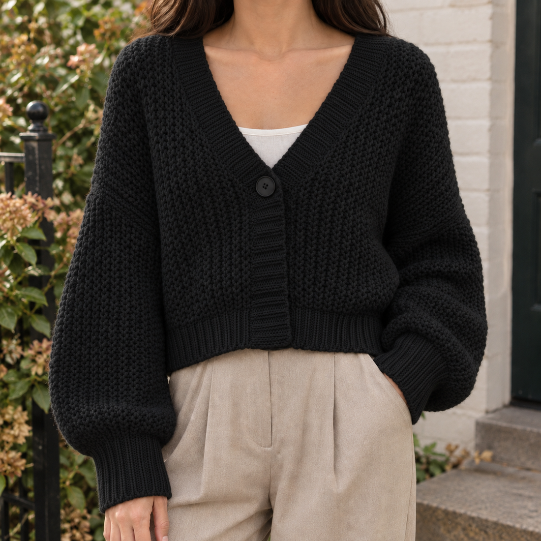 Hildegarde-Mae Chunky Cardigan - Black