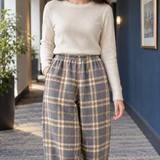 Sylvaine-Jane Straight Leg Pants - Plaid Blue