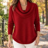 Eva-Claire Cowl Neck Sweater - Red