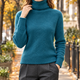 Alma-Lane Turtleneck Sweater - Peacock Blue