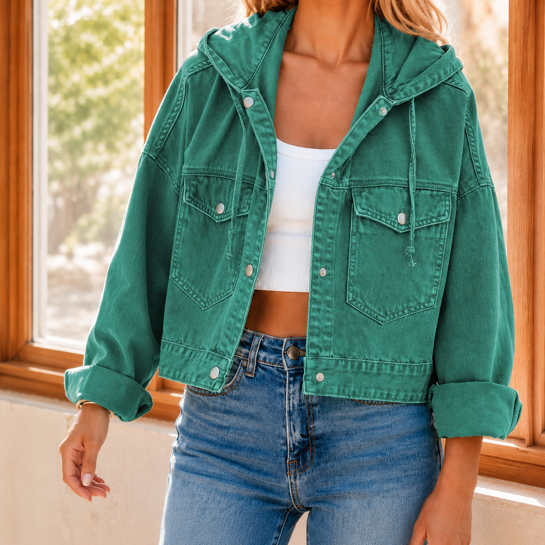 Antonia-Rae Hooded Jacket - Teal