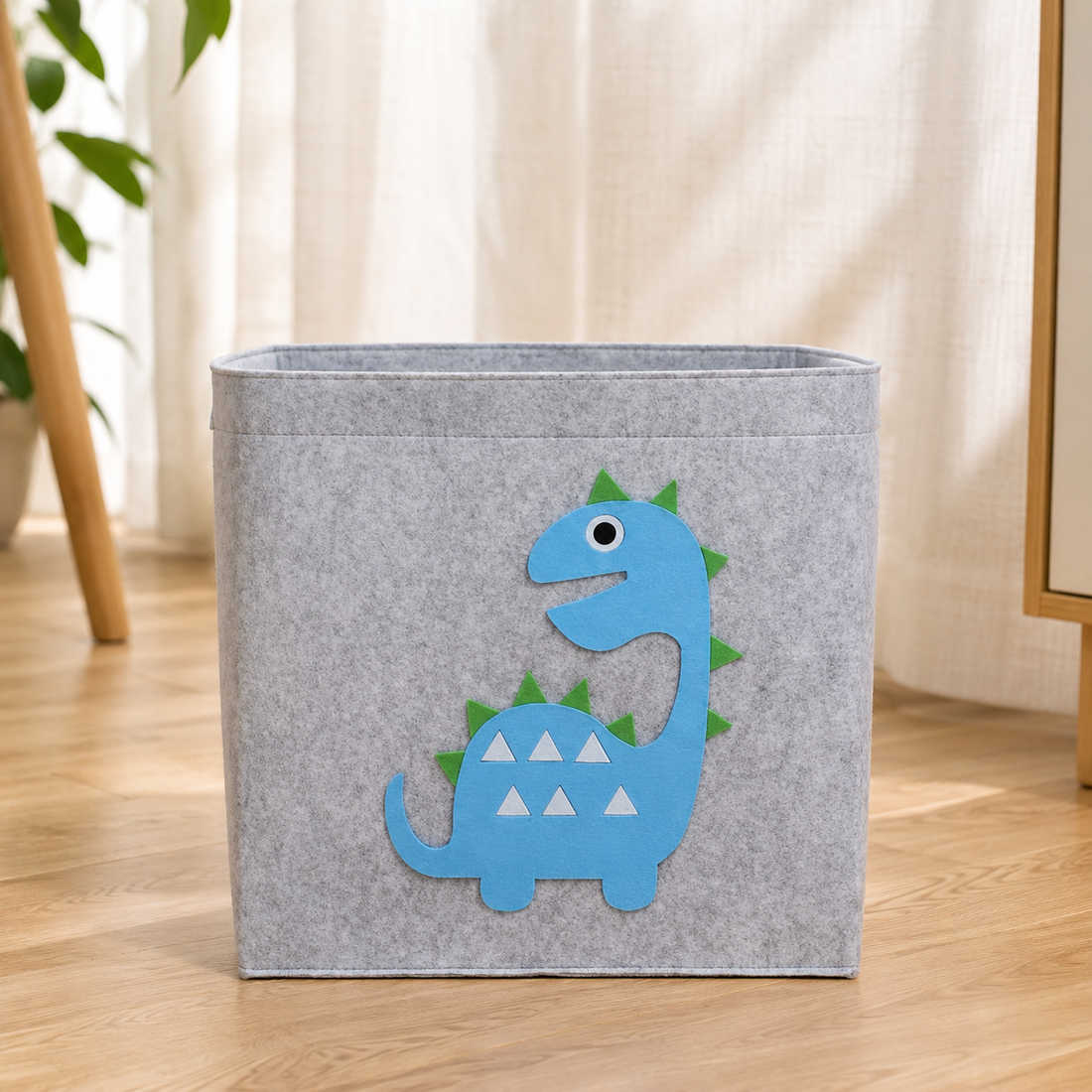 Carter Felt Storage Basket - Blue Dinosaur