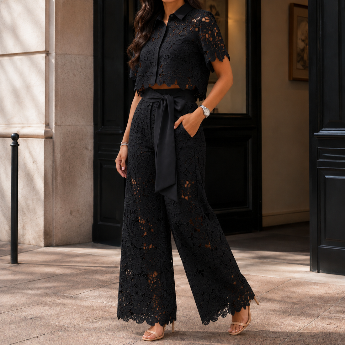 Willa Wide-Leg Set - Black