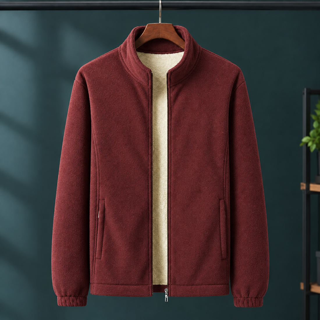 Blake Fleece Jacket - Burgundy