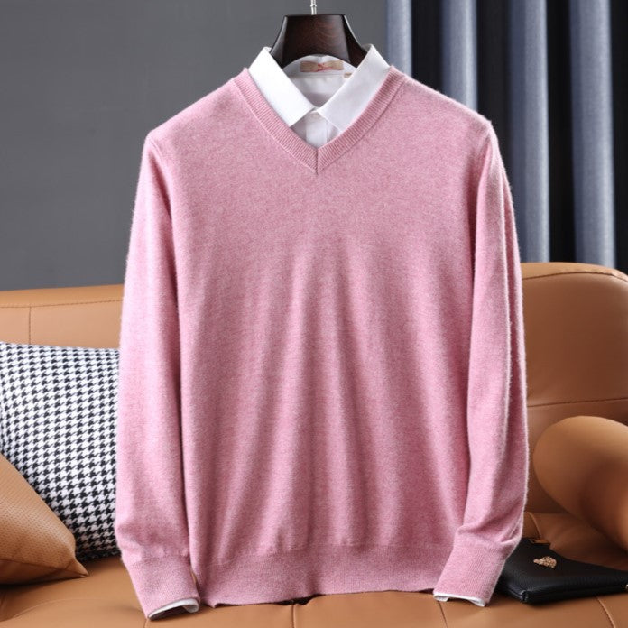 Olympus V-Neck Sweater - Pink