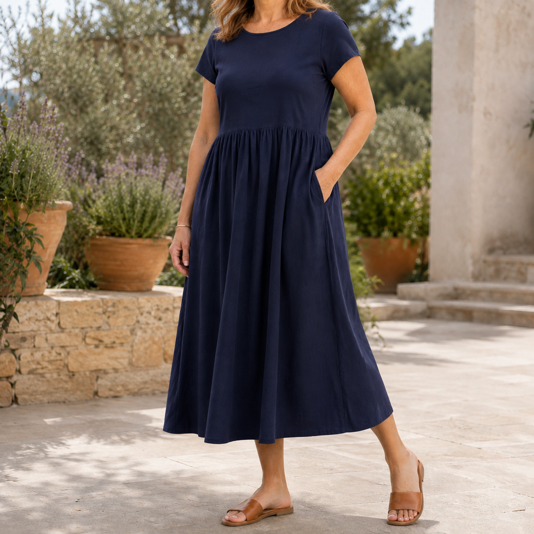 Ilaria Relaxed Midi Dress - Navy