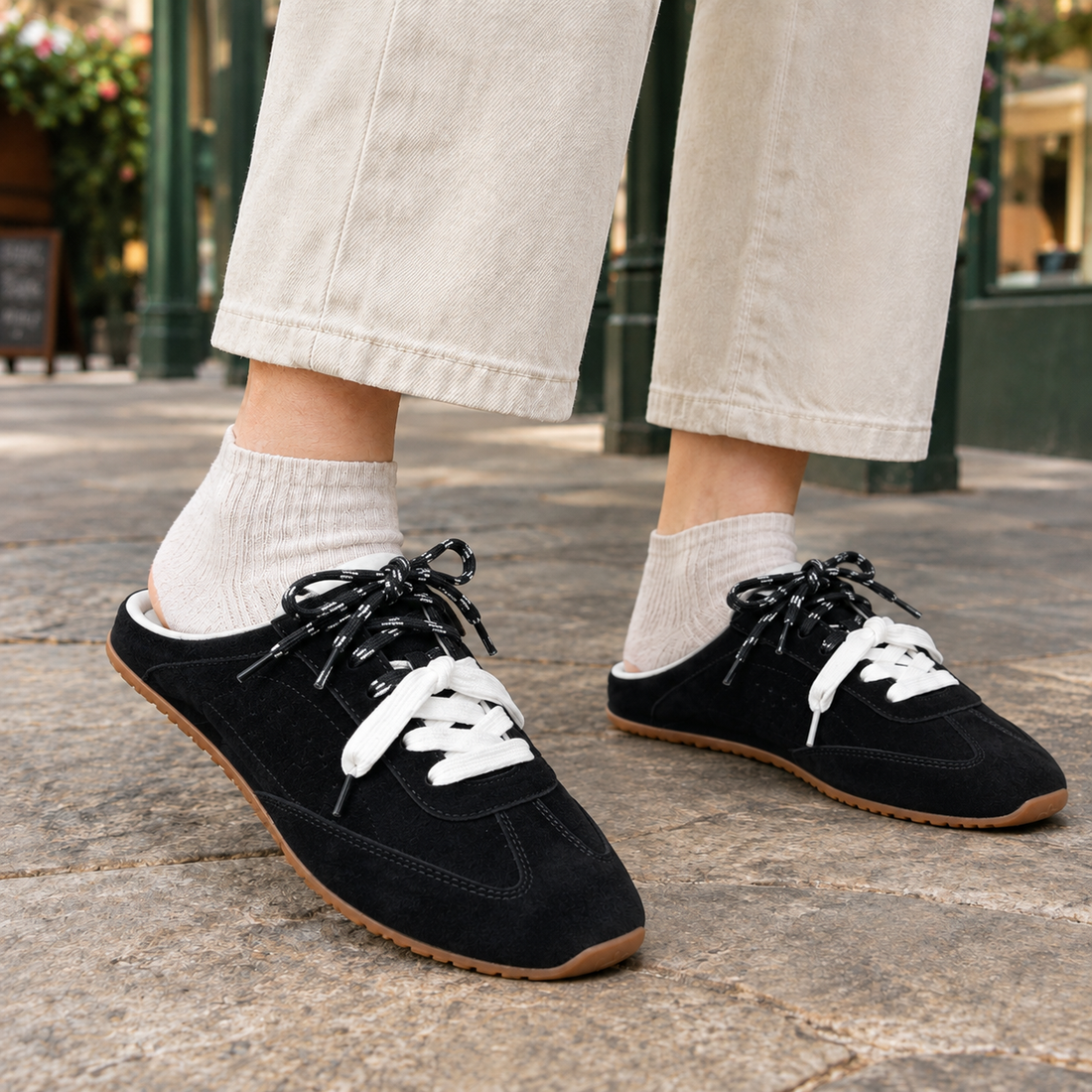 Delano-Parma Backless Sneakers - Black