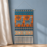 Florian Geometric Wall Hanging - Orange Llama