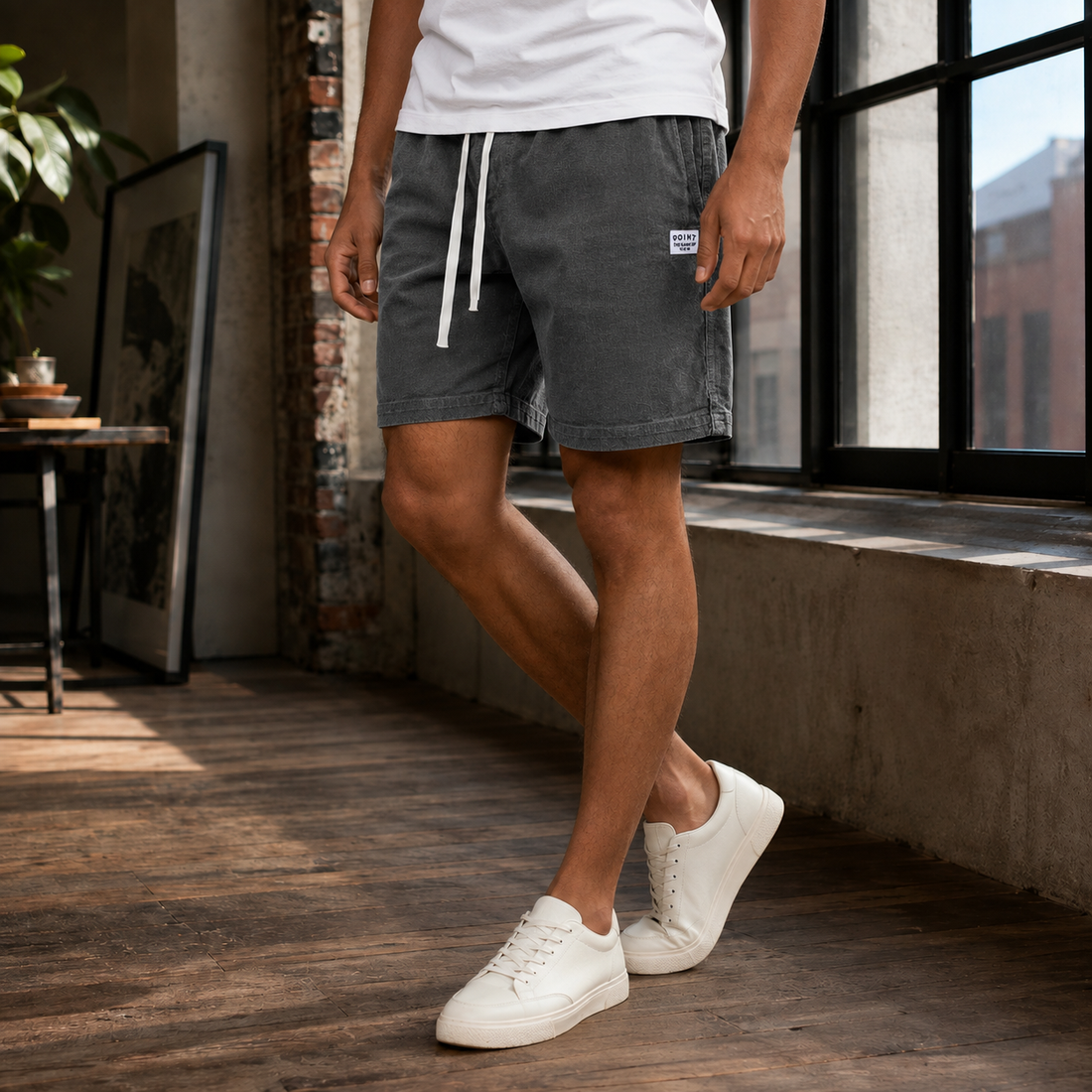 Caleb Slim Shorts - Dark Gray