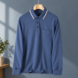Florian Cotton Polo - Lapel Blue