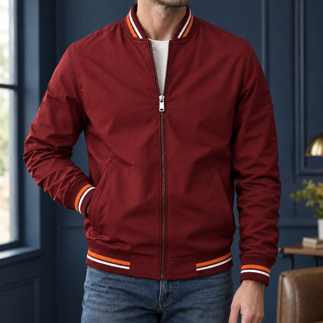 Magnus Varsity Jacket - Deep Red
