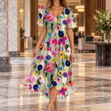 Ilaria-Eve Wrap Midi Dress - Multicolor
