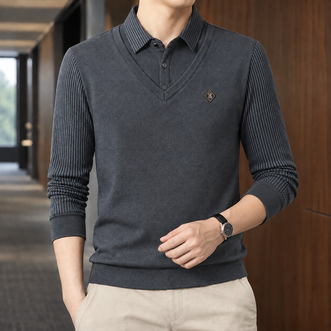 Oliver Layered Polo - Gray