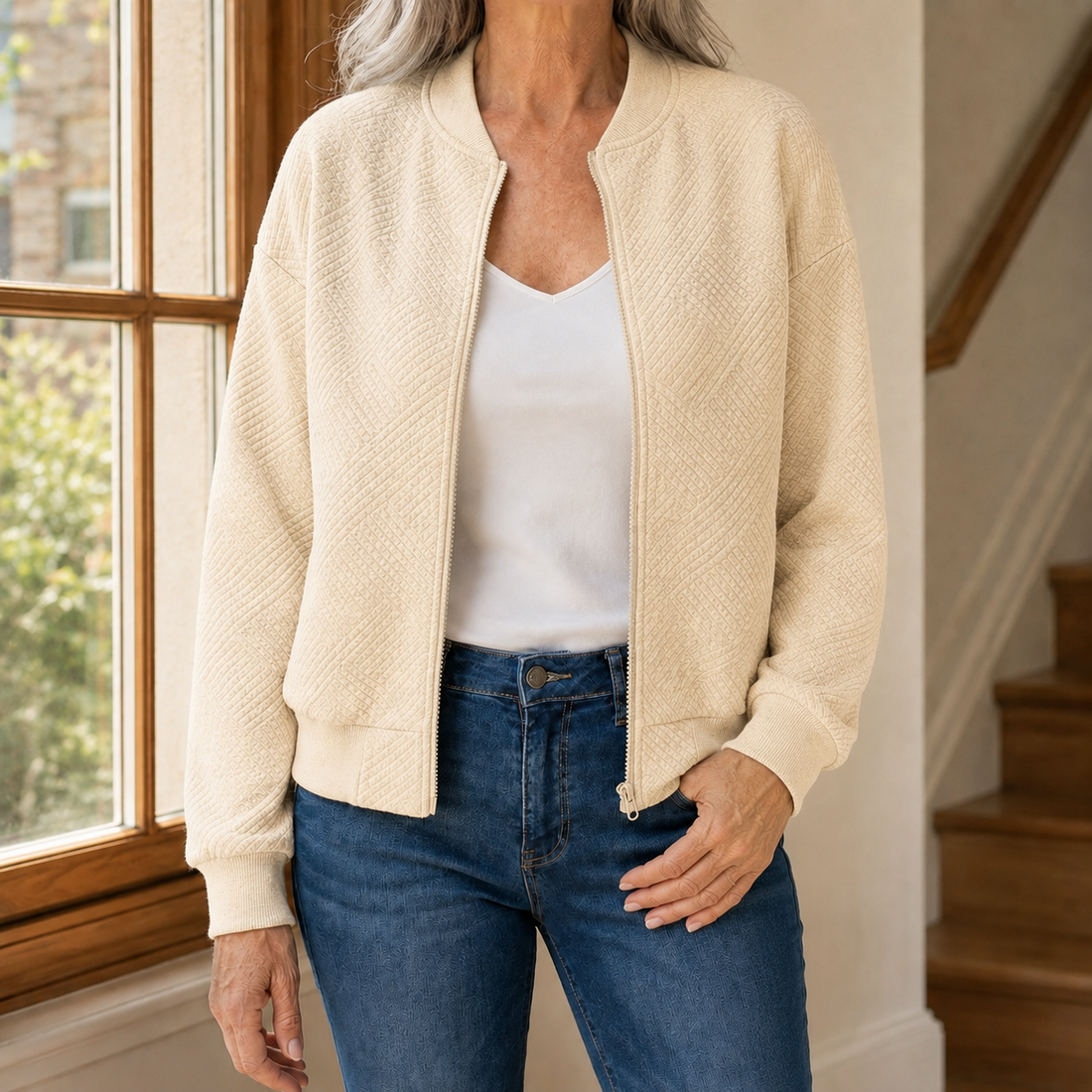 Estella Textured Jacket - Beige