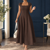 Zenobia-Belle A-Line Dress - Brown