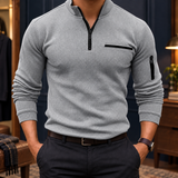 Blake Quarter-Zip Top - Stripe-card Gray
