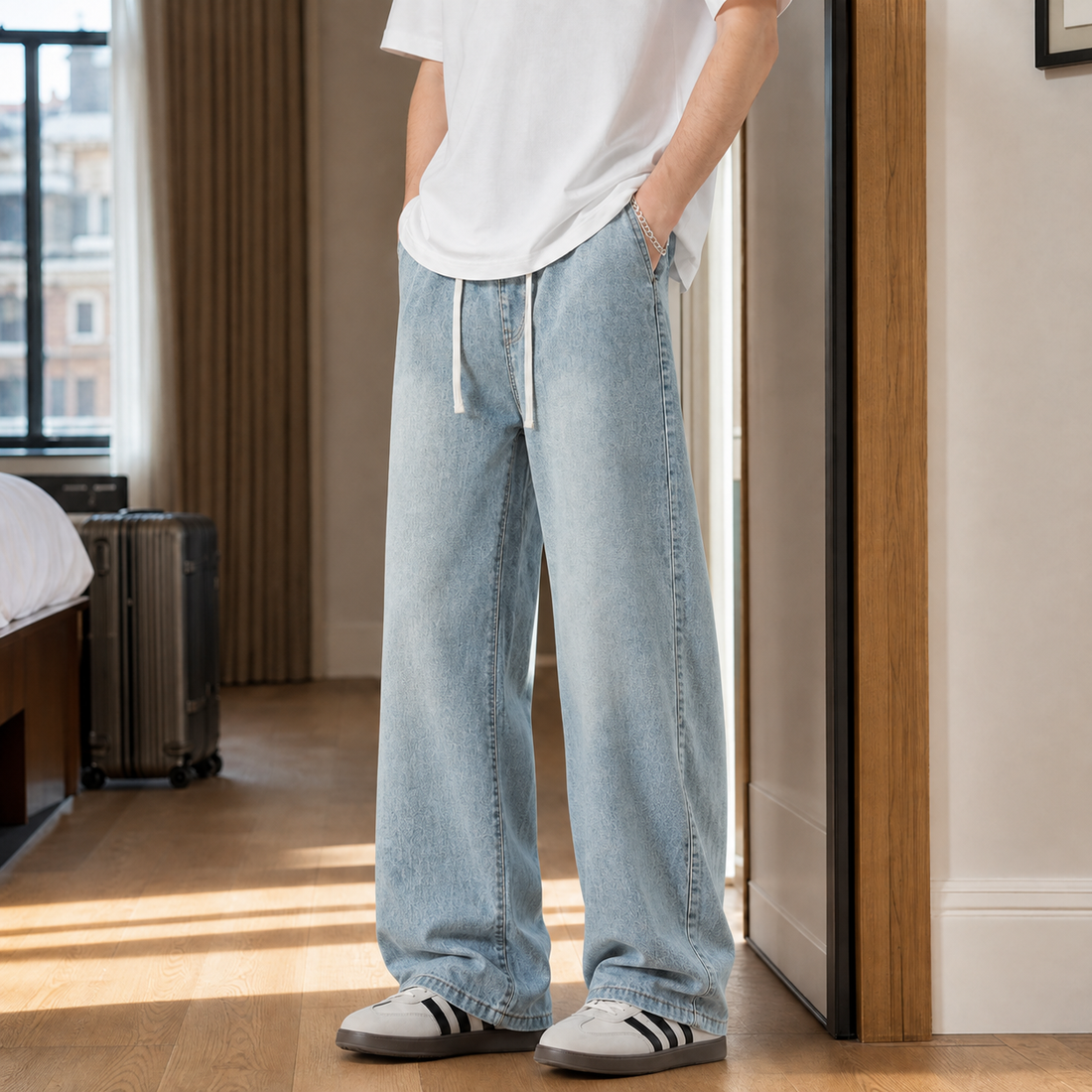 Florian Wide Leg Jeans - Retro Blue