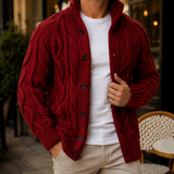 Caius Cable Knit Sweater - Red