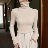 Ophelia-Lane Turtleneck Sweater - Light Oats