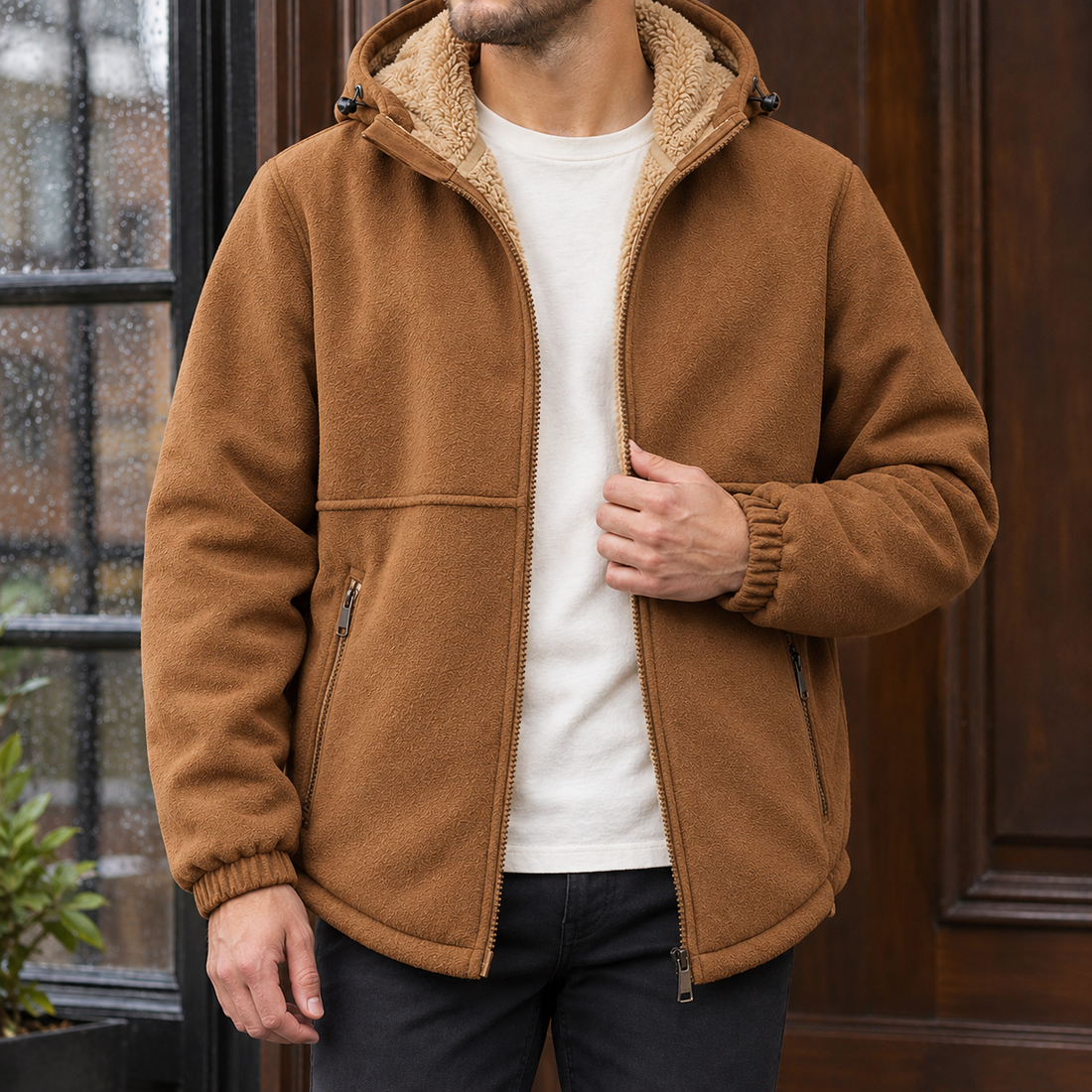 Carter Hooded Jacket - Caramel Brown