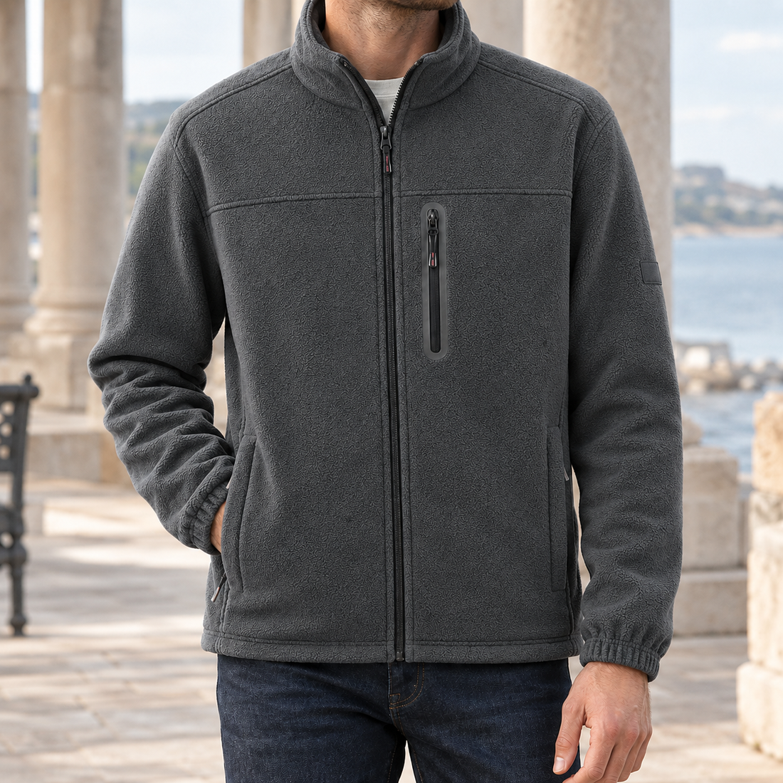 Wyatt Stand Collar Jacket - Dark Gray