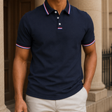 Matthias Striped Polo - Navy