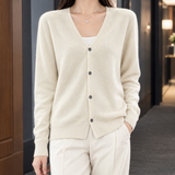 Zelie-Faye V-Neck Cardigan - Cream