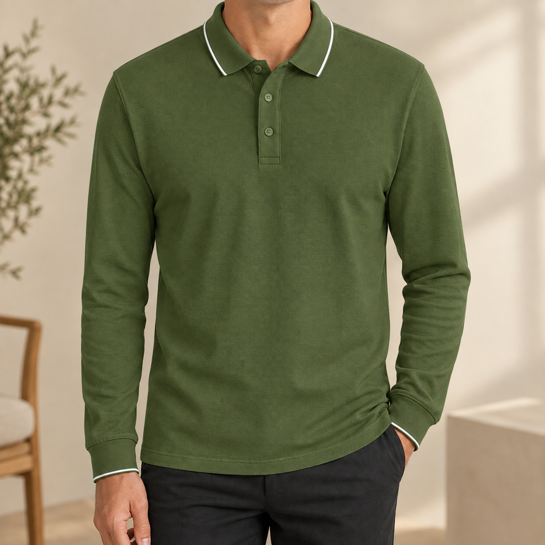 Raymond Slim Polo - Army Green