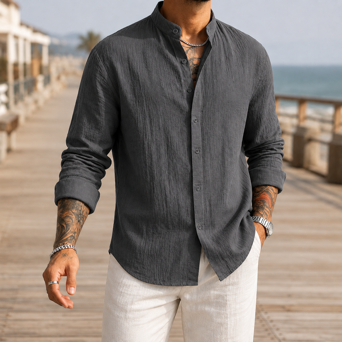 Carter Textured Shirt - Gray