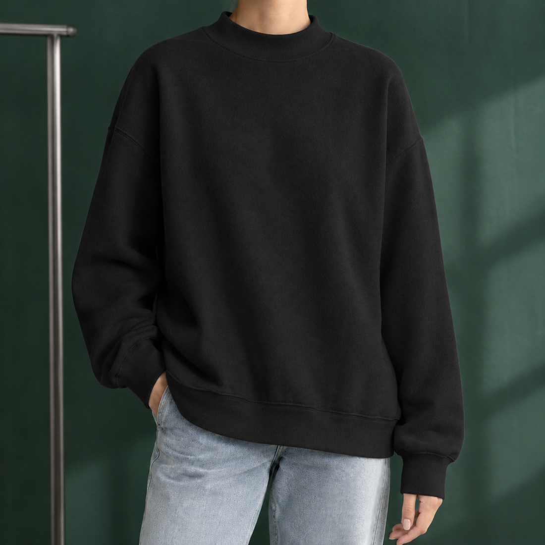 Ancelin Mock Neck Sweater - Black