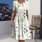 Celeste Gathered Dress - White