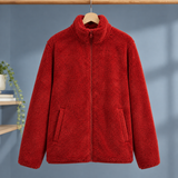 Bethany Plush Zip Jacket - Coral