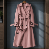 Ancelin-Grace Belted Overcoat - Pink