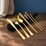 Caleb Travel Cutlery Set - Gold