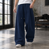 Caleb Wide Leg Pants - Navy Blue