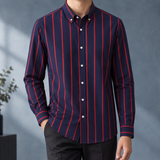 Dario Striped Shirt - Navy Red