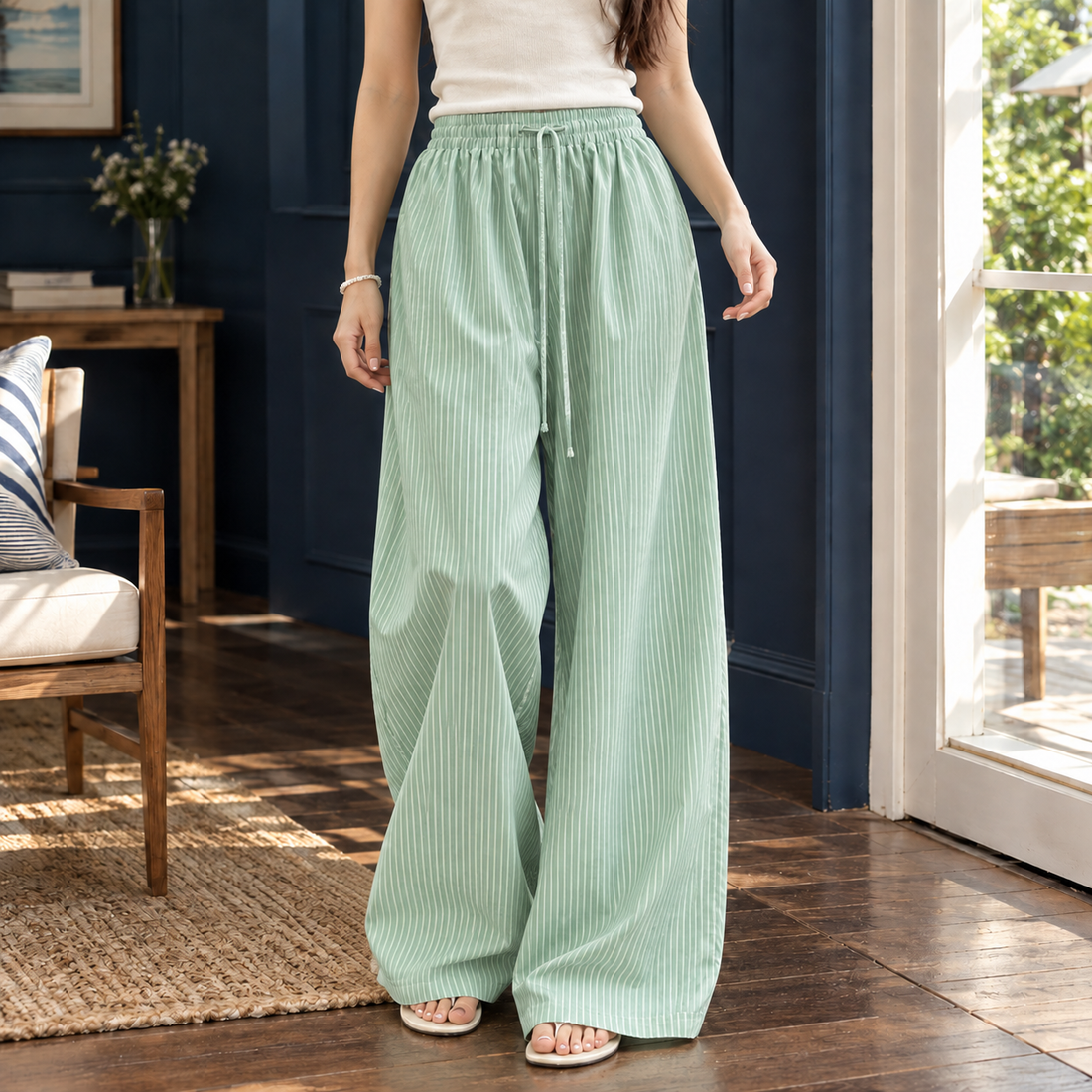 Mariella-Grace Wide-Leg Pants - Green