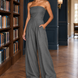 Celandine Strapless Jumpsuit - Gray