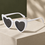 Valentine Heart Sunglasses - White Frame (Gray Lens 2)