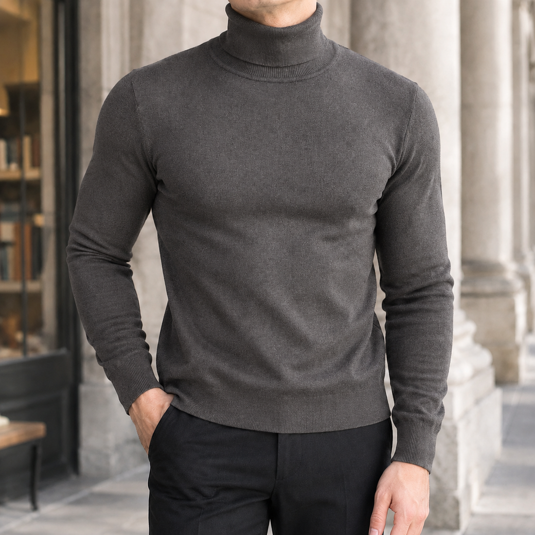 Mason Turtleneck Sweater - Dark Gray
