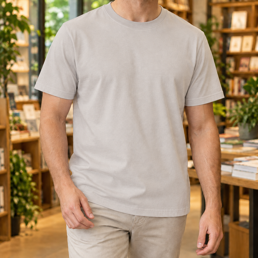 Silvain Relaxed T-Shirt - Seagull Gray-without Collar Label