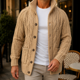 Caius Cable Knit Sweater - Light Brown