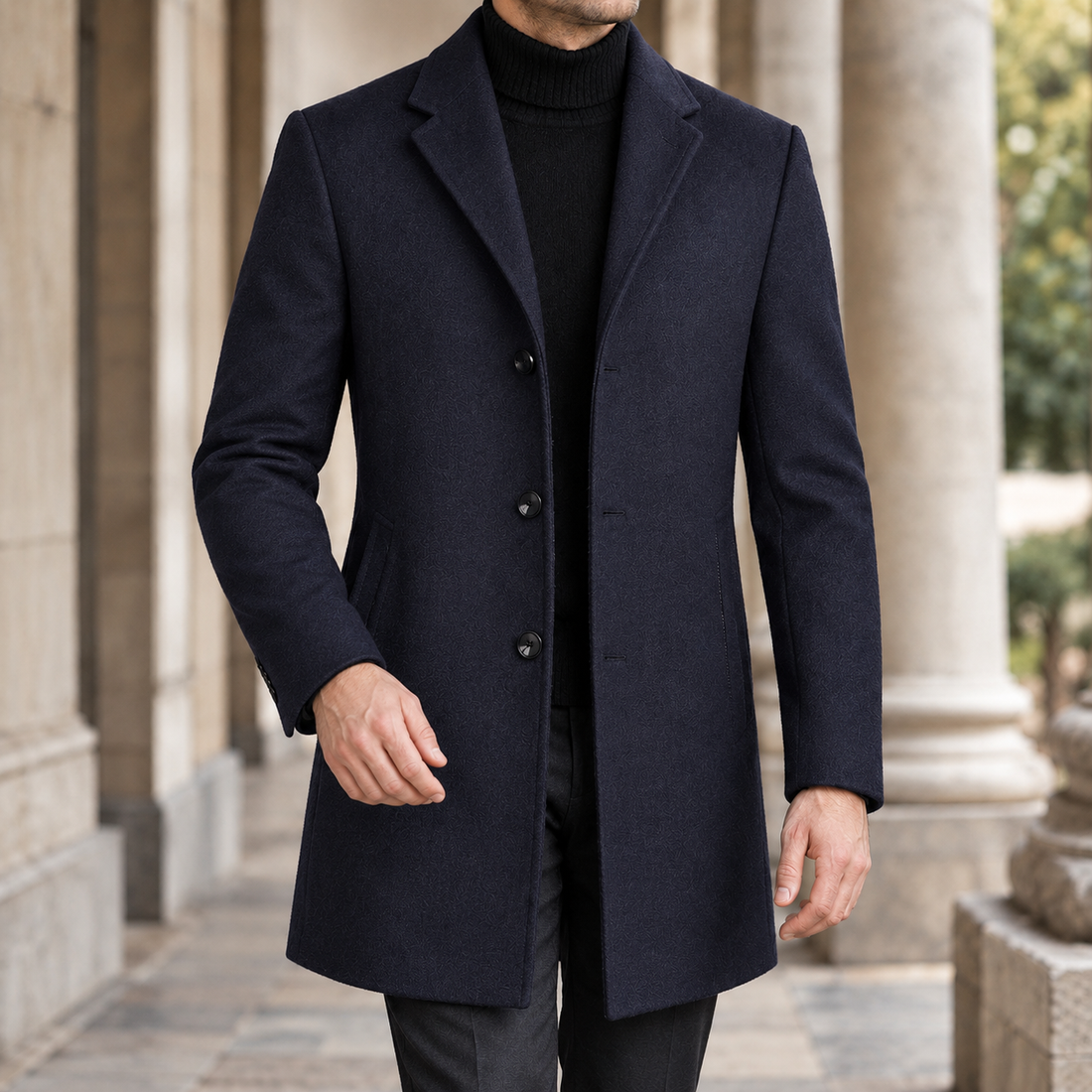 Blake Tailored Coat - Navy Blue