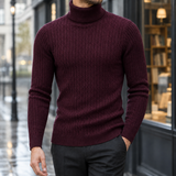 Laurent Turtleneck Sweater - Wine Red