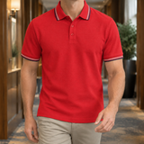 Austin Striped Polo - Red