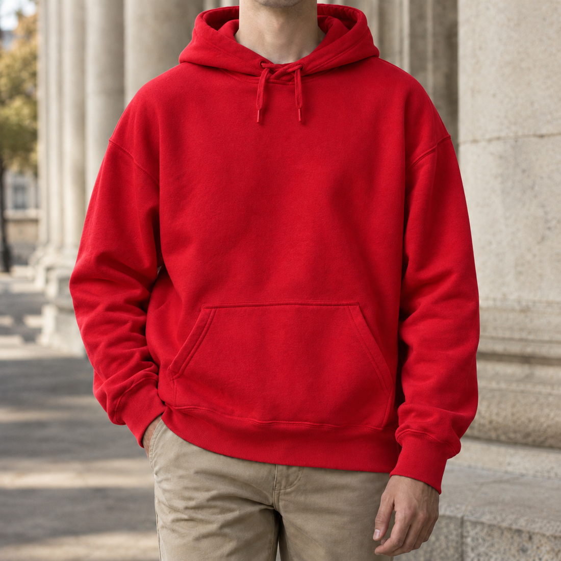 Mathias Drawstring Hoodie - Red